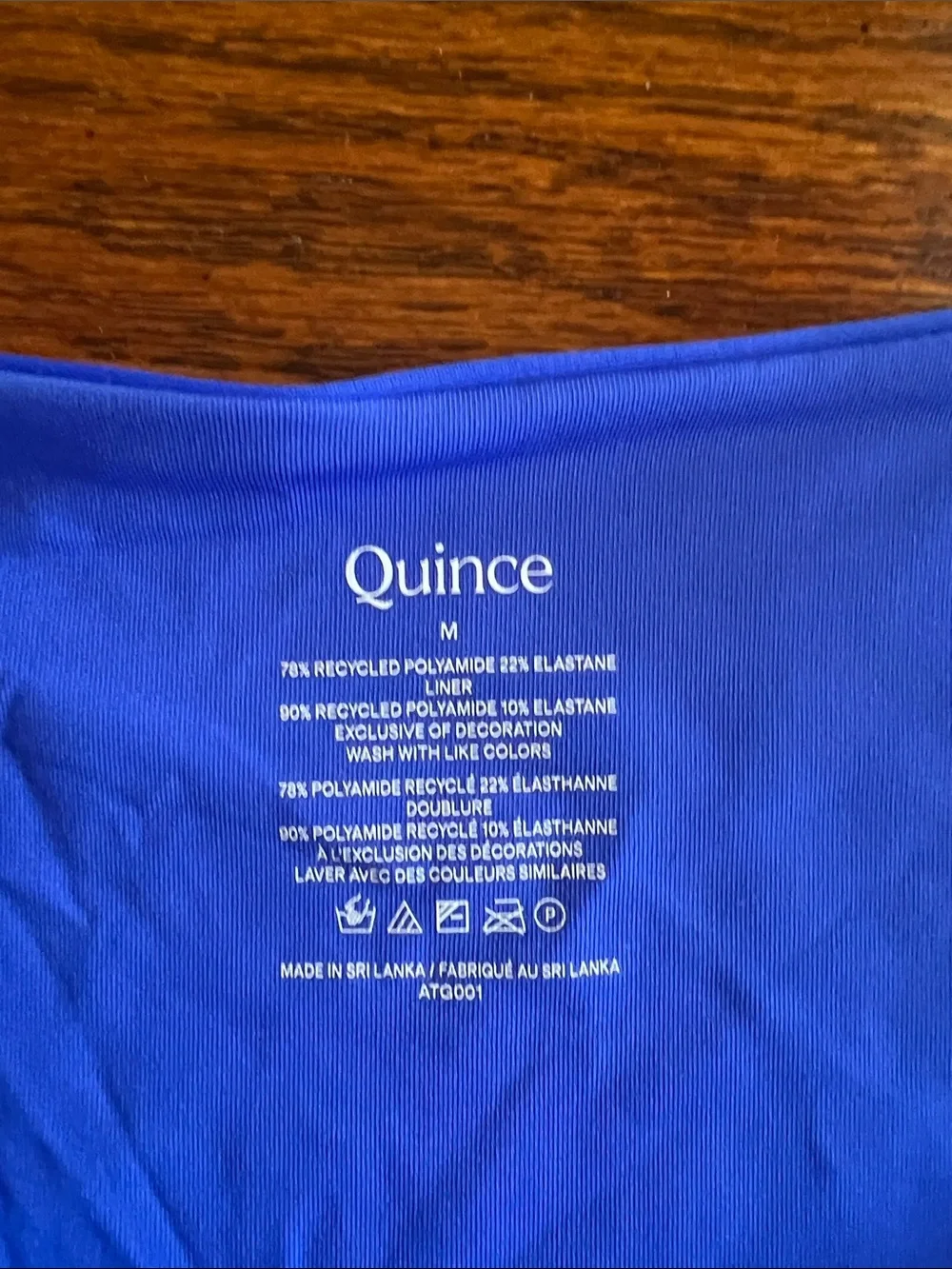 Quince Sz Medium Italian Low Rise Bikini Bottom Electric Blue NWT